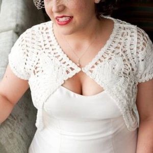 Cream Lace bolero, amazing lace size L